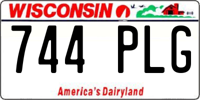 WI license plate 744PLG