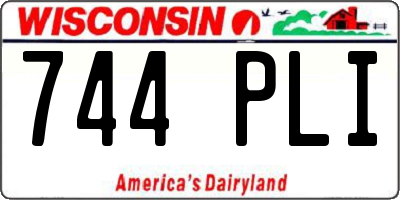 WI license plate 744PLI