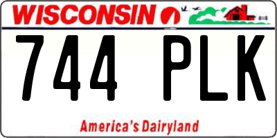 WI license plate 744PLK