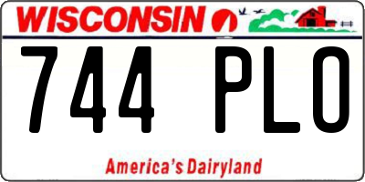 WI license plate 744PLO