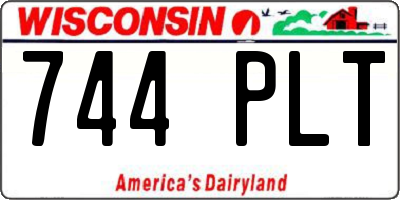WI license plate 744PLT