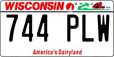 WI license plate 744PLW
