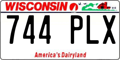 WI license plate 744PLX