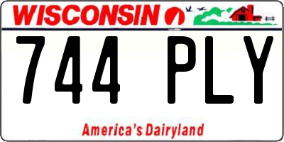 WI license plate 744PLY