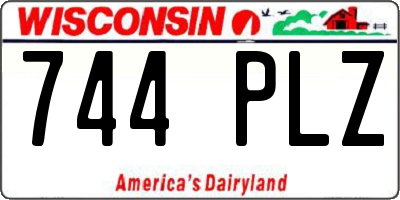 WI license plate 744PLZ