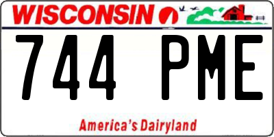 WI license plate 744PME