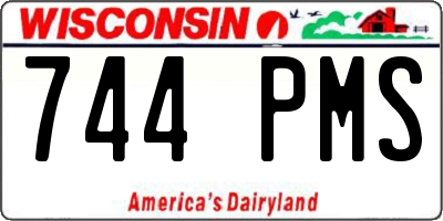 WI license plate 744PMS