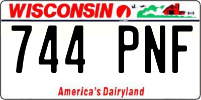 WI license plate 744PNF