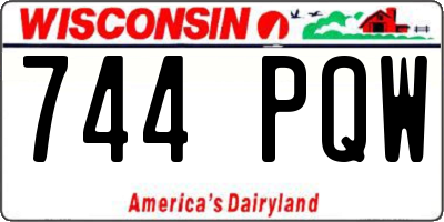 WI license plate 744PQW
