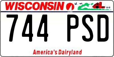 WI license plate 744PSD