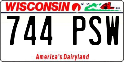 WI license plate 744PSW