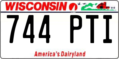 WI license plate 744PTI