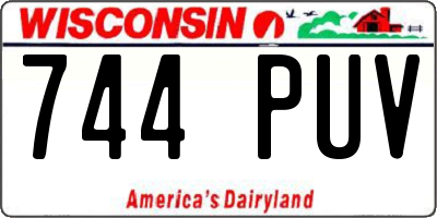 WI license plate 744PUV