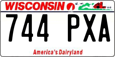 WI license plate 744PXA