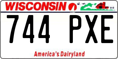 WI license plate 744PXE