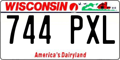 WI license plate 744PXL
