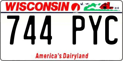 WI license plate 744PYC