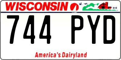 WI license plate 744PYD