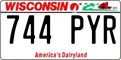 WI license plate 744PYR