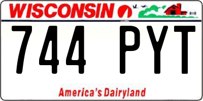 WI license plate 744PYT