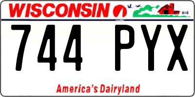 WI license plate 744PYX