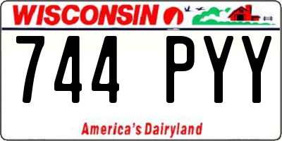 WI license plate 744PYY