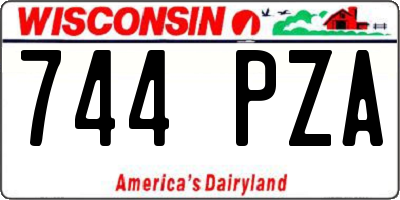 WI license plate 744PZA