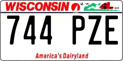 WI license plate 744PZE