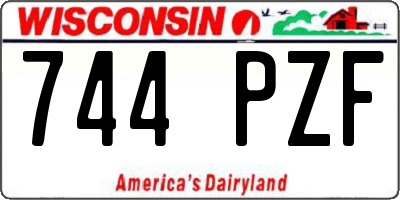 WI license plate 744PZF