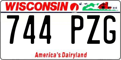 WI license plate 744PZG