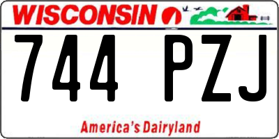 WI license plate 744PZJ