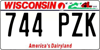 WI license plate 744PZK