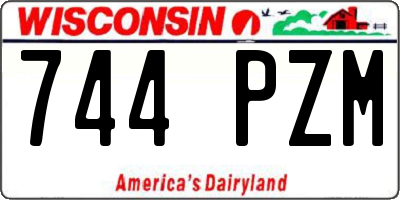 WI license plate 744PZM