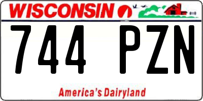 WI license plate 744PZN