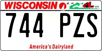 WI license plate 744PZS