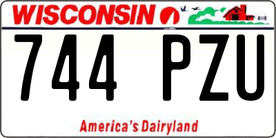 WI license plate 744PZU