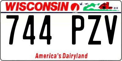 WI license plate 744PZV