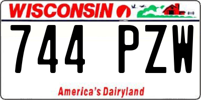 WI license plate 744PZW