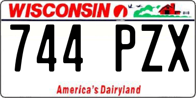 WI license plate 744PZX