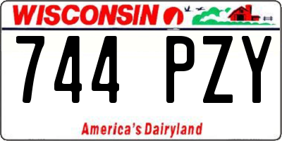 WI license plate 744PZY