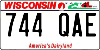 WI license plate 744QAE
