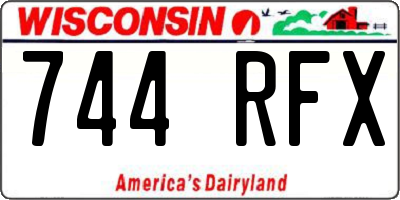 WI license plate 744RFX