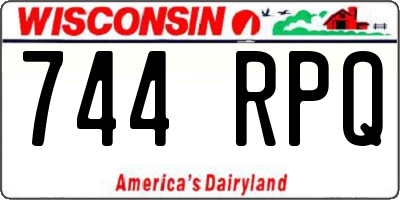 WI license plate 744RPQ