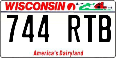WI license plate 744RTB