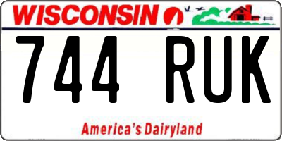 WI license plate 744RUK