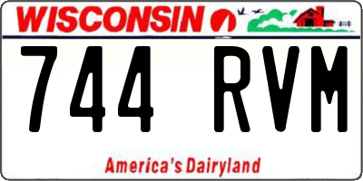WI license plate 744RVM