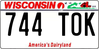 WI license plate 744TOK