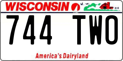 WI license plate 744TWO