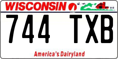 WI license plate 744TXB
