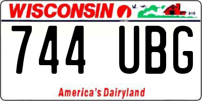 WI license plate 744UBG